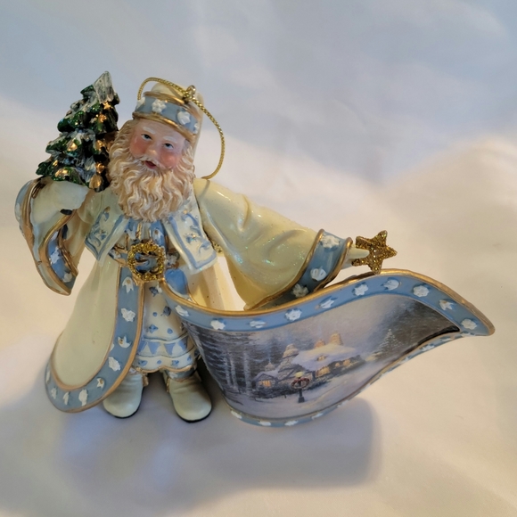 Thomas Kinkade '03 Old World "Frosty Christmas Eve Santa" Ornament Ashton-Drake - Picture 4 of 14
